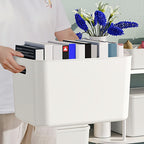 13-Inch Square Plastic Storage Bins 4-Pack with Handles Lid & No-Lid Options White Wardrobe Storage Box Set for Clothes Tools Closet Shelves – Premium Home Organization Containers