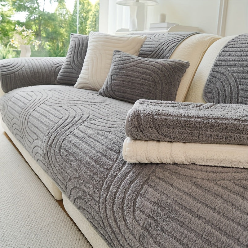 Bohemian Plush Sofa Cushion Cover Christmas Decorative Non-Slip Machine Washable Pet-Friendly All-Season Pillow Cover for Living Room Bedroom Office Home Decor