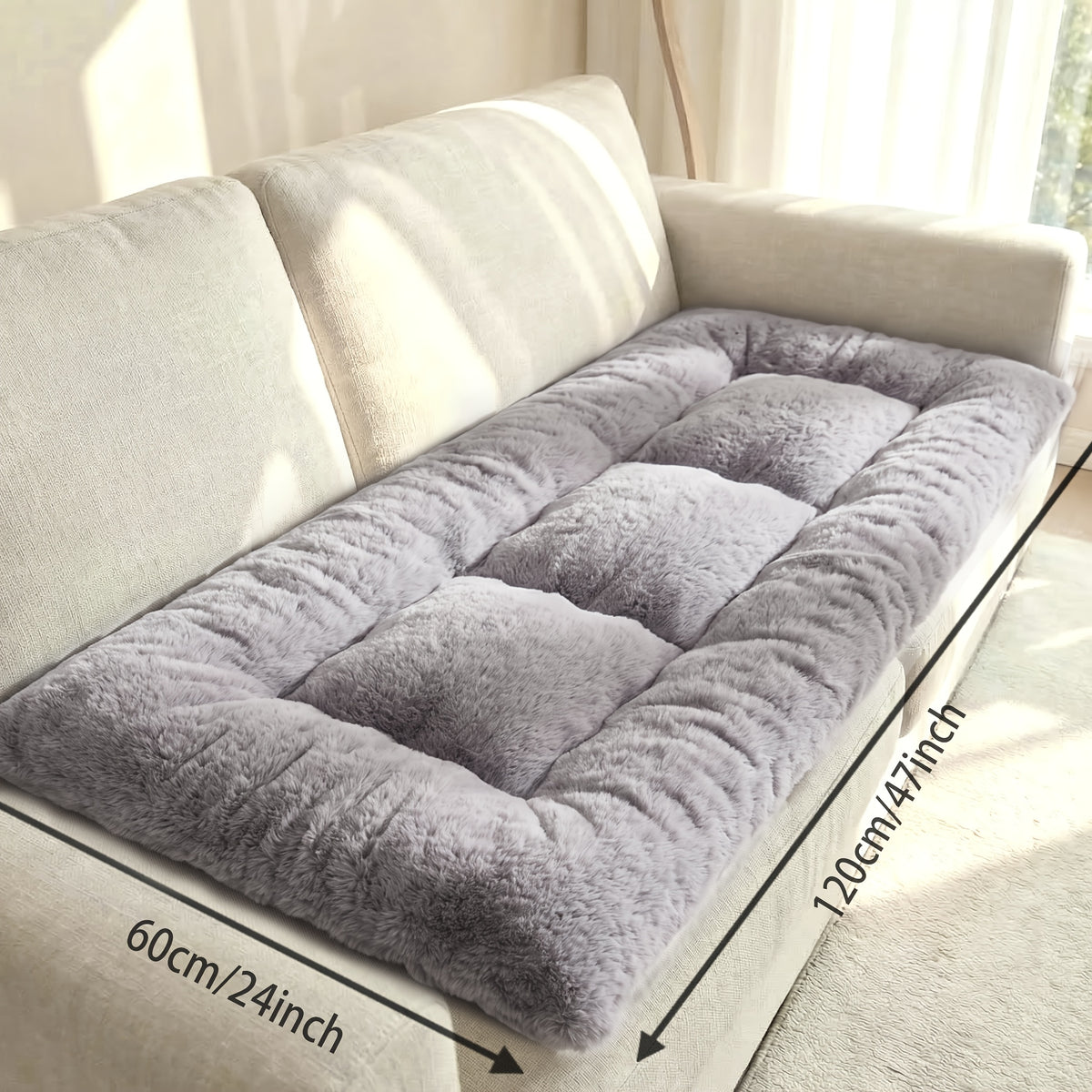 Foldable Sofa Mattress Soft Gray Floor Bed for Bedroom Dormitory Hotel – Twin Queen King Sizes, Skin-Friendly Sleep Aid