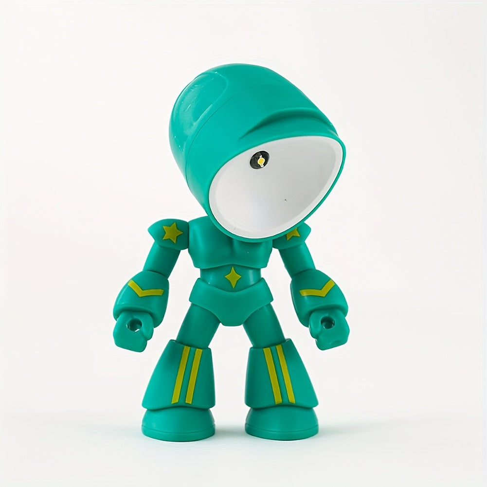 LED Robot Night Light Mini Cute Cartoon Desk Lamp Desktop Decoration for Kids Bedroom Office Holiday Birthday Gift
