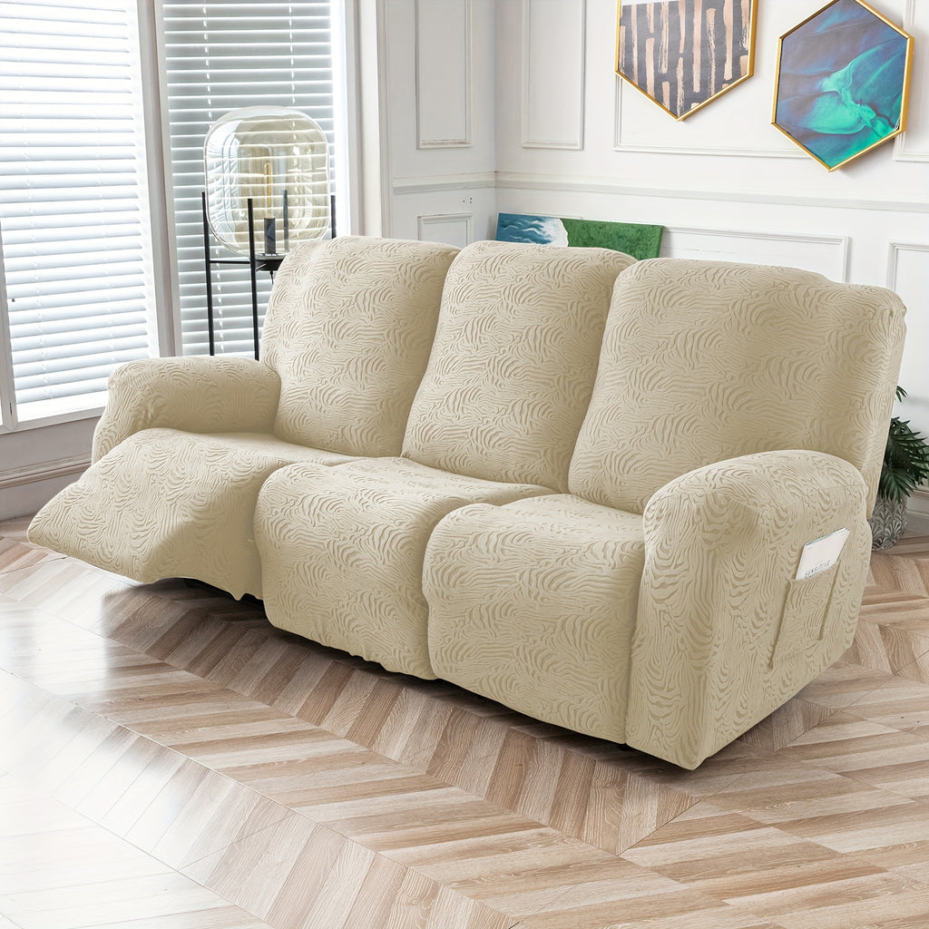 5-Piece Recliner Sofa Cover Set – Washable Furniture Protector with Elastic Bottom for 3-Seat Reclining Couch | Chocolate, Black, Grey, Beige