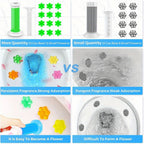 Toilet Bowl Cleaner Gel Stamps with Dispenser – Dissolves Yellow Scale, Water & Urine Stains, Auto-Release Per Flush, Air Freshening Scent, for Toilet, Wash Basin, Bathroom & RV