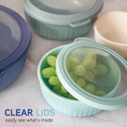 Mixing Bowl Set with Lids 8pcs - 4 Gradient Color Bowls + 4 Lids (13oz, 24oz, 41oz, 73oz), BPA-Free, Dishwasher Safe, Stackable for Meal Prep, Salad, Snacks & Food Storage
