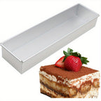 Rectangular Cake Pan Detachable Side Cover Non-Stick Aluminum Alloy – Tiramisu Mold for Cheesecake, Chiffon & Mousse Cake, Reusable Oven-Safe Easy Release Baking Tray Set (1pc or 3pcs)