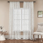 Vintage Lace Door Curtain with Wave Edge – Semi-Sheer Floral Embroidered Rod Pocket Panel for Home, Hallway & Outdoor | White, Black & Green