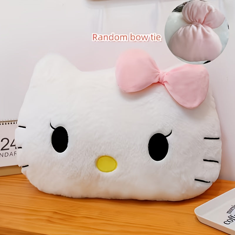 Hello Kitty Plush Pillow 17.7 Inch – Large Soft Sheepskin-Like Kawaii Cushion with Pink Bow & Black Ears | Girls Bedroom Decor | Birthday & Sleepover Gift