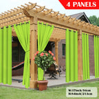 Outdoor Curtain Panels for Patio Gazebo Porch – Weather-Resistant, Light-Filtering Sun Block Privacy Drapes, 4 Panels, Multiple Sizes & Colors