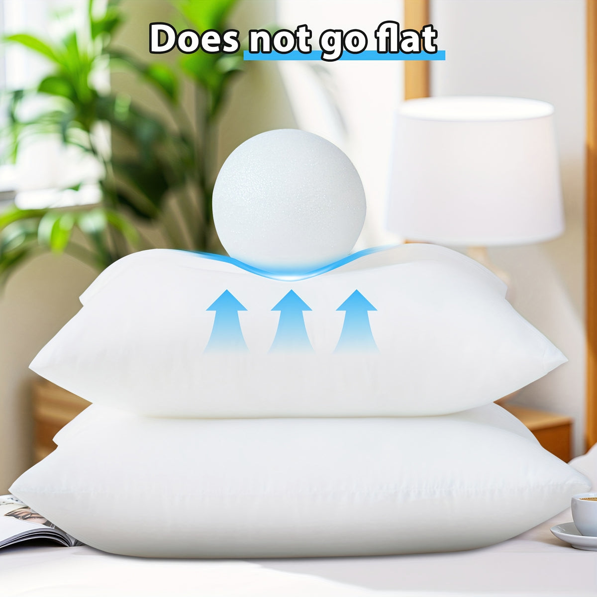 Fluffy Square Pillow Inserts Set of 4 with Zipper, Plump Cushion Stuffer Inserts for Throw Pillow Covers, Sofa, Bed, Patio & Couch, Machine Washable, Available in 14 to 22 Inch Sizes