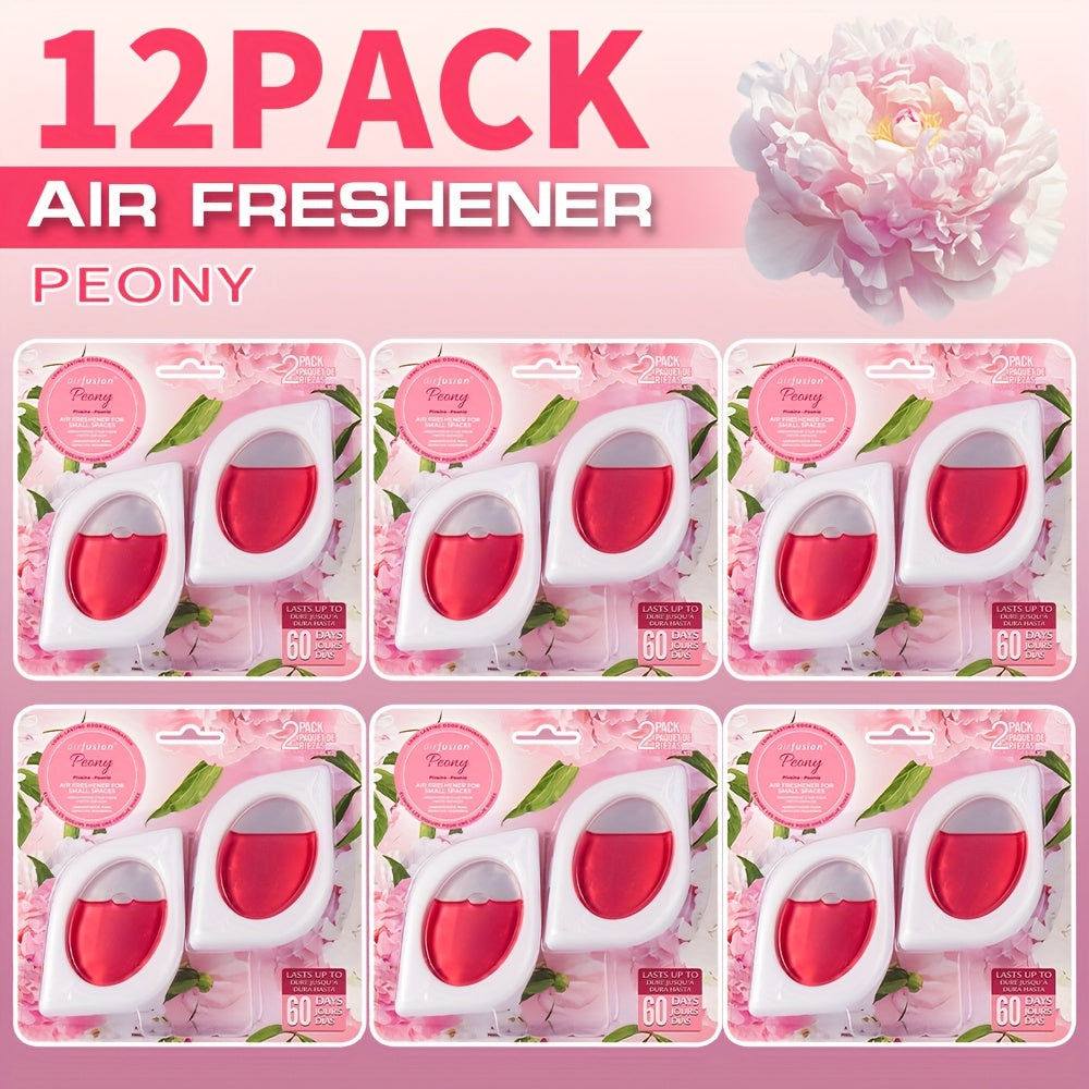 Small Space Air Freshener 2, 6 or 12 Pack – Odor Eliminator for Closets, Bathrooms & Pet Areas, 6 Scents, 0.25 fl oz Each Lasts Up to 30 Days, Fresh Scent Home Deodorizer