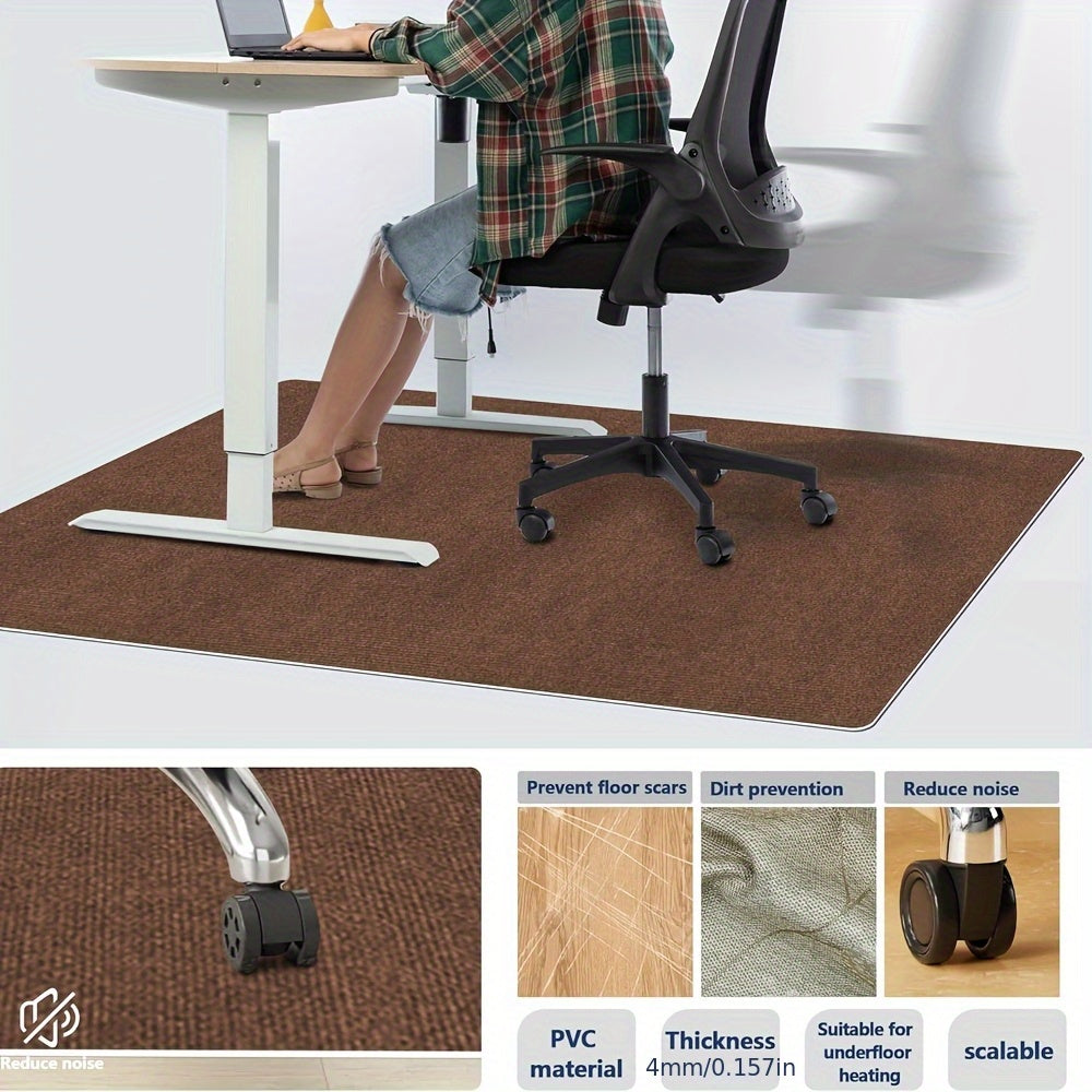 Office Chair Mat Floor Protector – Anti-Slip Desk Chair Rug Pad for Carpet & Hardwood Floors, 3 Sizes, Black, Brown & Dark Gray