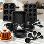 Baking Pan Set Oven-Safe Commercial Grade - Cookie Sheet Baking Sheet Round Cake Pan Muffin Pan Bread Pan Pizza Pan Square Pan - 4/6/12/23/46-Piece Kitchen Bakeware Sets, Restaurant Quality