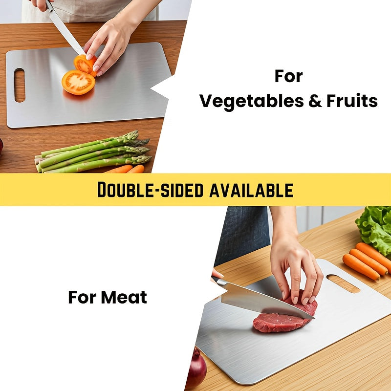 Stainless Steel Cutting Board Set 3 Piece – Rust-Resistant BPA-Free Durable Kitchen Prep Boards, Easy to Clean Space-Saving Nested Set for Food Preparation