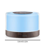 Aromatherapy Diffuser Humidifier Set 500ml Ultrasonic Cool Mist with 7 Color LED Night Light and 6 Essential Oils Gift Box