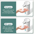 Smart Sensor Automatic Soap Dispenser Nickel Wall-Mount USB Quick Charging with Power Display, 4-Level Adjustable Flow Rate, No-Touch 400ml Foam & Liquid Soap Dispenser for Bathroom Kitchen