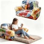 Stuffed Animal Storage Bean Bag Chair – Transparent PVC Plush Toy Organizer Sofa for Kids Room & Playroom, Large Capacity Doll Storage, Easy to Clean, Available in Round Bag & Sofa Styles