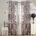 Peony Floral Sheer Curtains Grommet Top – Tulle Voile Light Filtering Drapes for Bedroom Living Room, Purple Pink, Set of 2 Panels