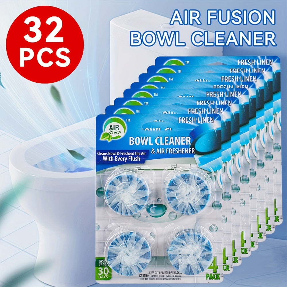 Automatic Toilet Cleaner Tablets 32 Pack, Drop-In Tank Formula Cleans & Deodorizes with Every Flush, Removes Tough Stains & Leaves Fresh Lavender Scent for Continuous Bathroom Hygiene