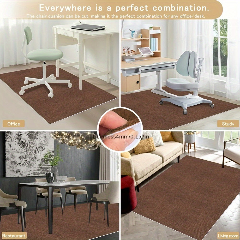 Office Chair Mat Floor Protector – Anti-Slip Desk Chair Rug Pad for Carpet & Hardwood Floors, 3 Sizes, Black, Brown & Dark Gray