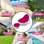 Inflatable Lounge Chair Recliner with Footrest & Foot Pump – Portable Air Sofa Couch for Living Room, Camping, Travel & Balcony, Space-Saving Indoor Outdoor Lounger (6 Colors)