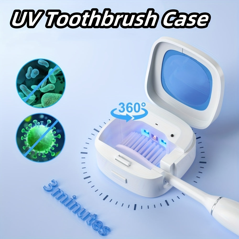 USB Rechargeable Toothbrush Case & Protective Cover – Compact Portable Toothbrush Box with Flip-Top, 200mAh Battery, 4 Colors for Travel Home Dorm & Gifting