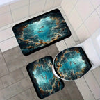 4pcs Shark Ocean Bathroom Set Shower Curtain 71x71 Inch Toilet Lid Cover U-Shape Mat - Underwater Cave Beach Theme Bath Decor for Kids Adults | Nuvia Haven