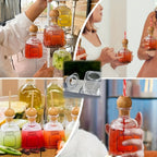 Mini Liquor Bottle Cups with Straw 12.68oz – Reusable Clear Plastic Tequila Bottles for Champagne, Wine & Cocktails | Party Favors & Wedding Drinkware