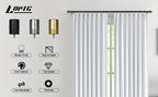 Decorative Curtain Rod 1 Inch Diameter Adjustable with Modern Finials – Drapery Rod for Windows 18-120 Inch, Black Brushed Nickel Gold Curtain Hardware