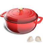 Dutch Oven 5QT 6QT 7.5QT Enameled Cast Iron Cookware with Lid Silicone Handles Oven Safe 500°F Bread Baking Stews Roasts Multiple Colors