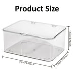 Acrylic Clear Desktop Storage Box with Lid – Smartphone Case Holder & Desk Drawer Organizer for Home Office Accessories, Storage Bins for Home Organization