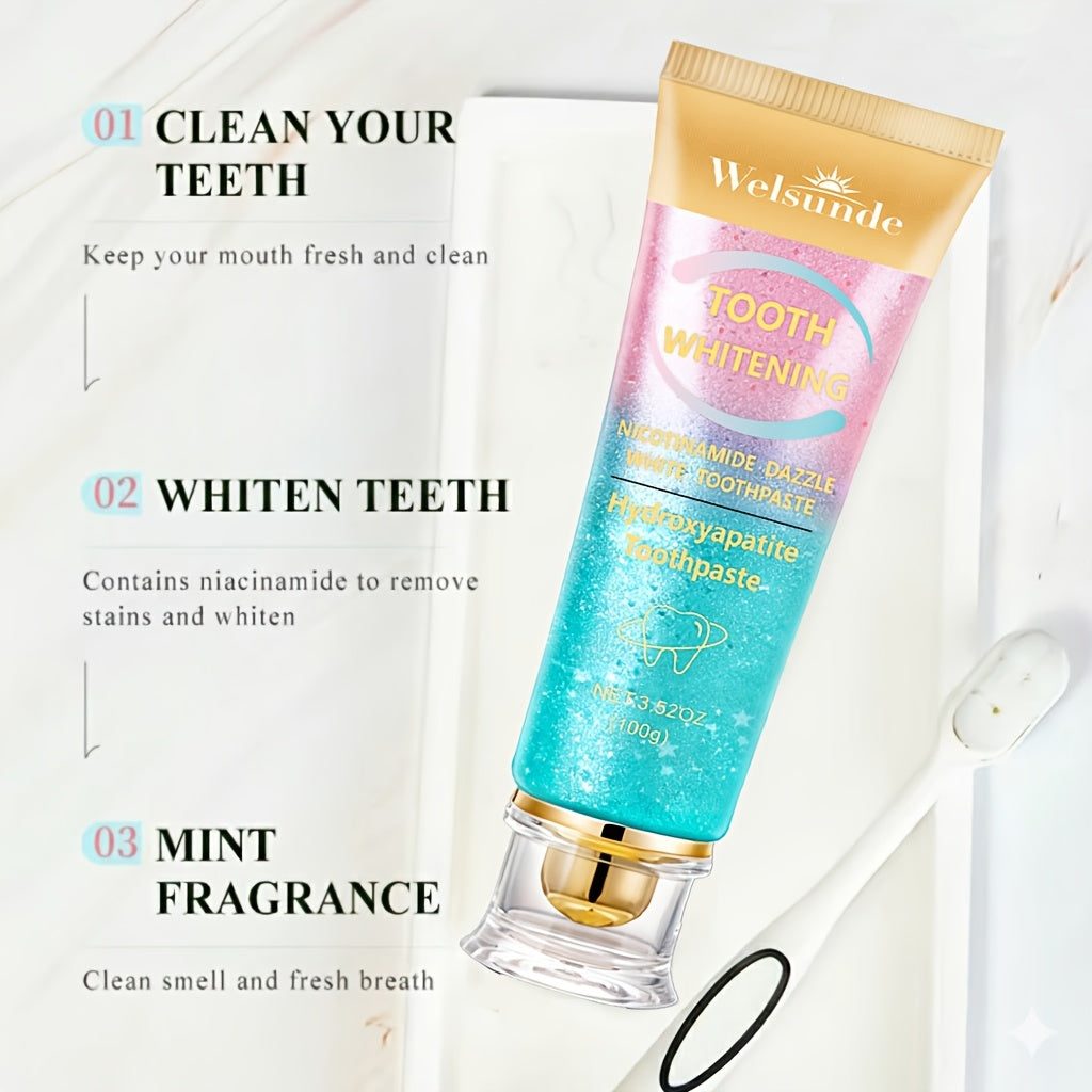 Niacinamide Toothpaste Mint Peach Flavor 3.52oz - Deep Cleaning Whitening Toothpaste Freshens Breath Natural Oral Care Daily Dental Hygiene
