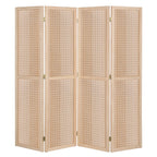 5 FT Freestanding Pegboard Room Divider | Wood Folding Privacy Screen & Display Board Organizer with Support Feet – White, Black, Natural, Grey | Craft Shows, Retail & Home