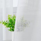 Linen Textured Semi-Sheer Grommet Curtains – Light Filtering Farmhouse Panels | Set of 2