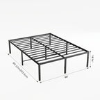 Metal Platform Bed Frame with Steel Slat Support | No Box Spring Needed | Under-Bed Storage | Easy Assembly | Noise-Free | Black | Twin Full Queen King