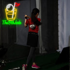 Golf Neon Sign Wall Light – Dimmable LED Multi-Color “The 19th Hole” with Golf Flagstick Design, Plug & Play for Man Cave, Bar & Golf Parties