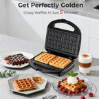 2-Slice Belgian Waffle Maker | Nonstick PFOA-Free Waffle Iron with Indicator Lights | 750W Quick Heating for Breakfast & Snacks
