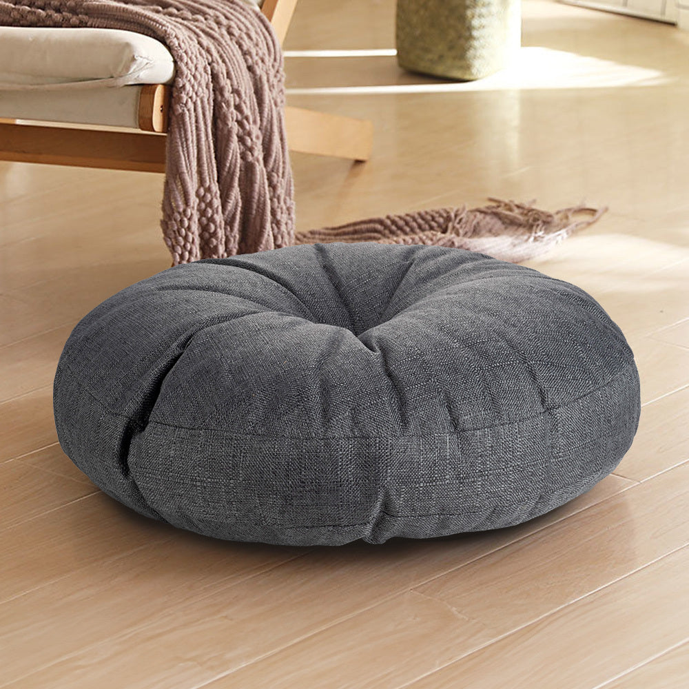 Round Seat Cushion 40x40cm 15cm Thick Firm Futon Meditation Mat Removable Linen Cover Chair Pad for Office Dining Chair Home Decor All Seasons Christmas