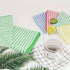 12-Pack Kitchen Dishcloths Double-Sided Reusable Cleaning Cloths – Highly Absorbent Cotton Dish Towels for Kitchen Surfaces & Wine Glass Cleaning, Non-Lint Multicolor Set