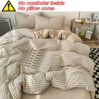 Plaid Print Duvet Cover Set 2-3 Piece with Pillowcases No Insert Minimalist Soft Comfortable Bedding - Twin Twin XL Full Queen King Bedroom Guest Room