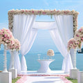 Sheer Chiffon Curtain Panels (Set of 2) | 5×10ft | Wedding Backdrop & Party Décor