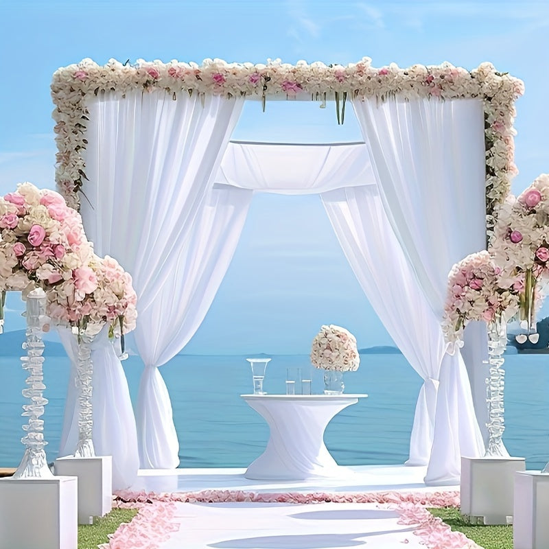 Sheer Chiffon Curtain Panels (Set of 2) | 5×10ft | Wedding Backdrop & Party Décor