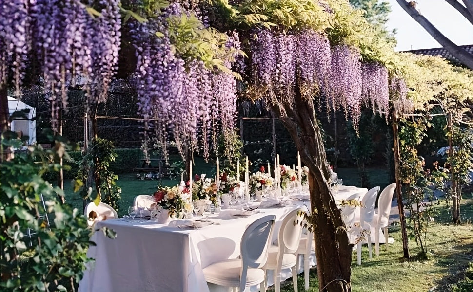 Artificial Wisteria Vine Garland 24 Pack 90 Feet Fake Hanging Flower String Purple Silk Floral Decor for Wedding Backdrop Party Ceiling Home Living Room Bedroom Outdoor Garden Boho Decor Bulk