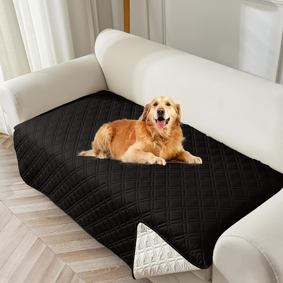 L-Shape Sectional Sofa Cover Non-Slip Machine Washable Chaise Lounge Slipcover Pet-Friendly Loveseat 3-Seater Right Chaise 9 Colors