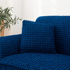 3D Bubble Texture Seersucker Sofa Cover One-Piece Elastic Band Closure Machine Washable – Solid Color Slipcover for Armchair Loveseat 1 2 3 4 Seater Sofa, Modern Home Decor