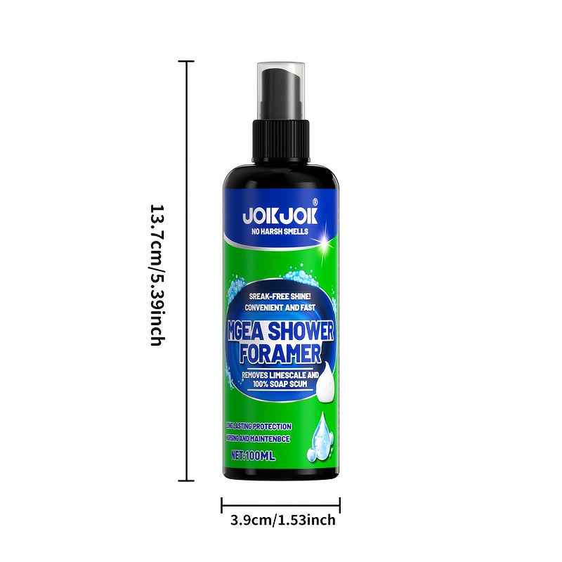Bathroom Cleaner Spray with Sponge, Deep Cleaning & Stain Removal for Tiles & Fixtures, Removes Soap Scum & Water Marks, Lemon Scent Fresh Shiny Finish