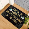 Check Ya Energy Doormat Quick Dry Anti-Slip Funny Welcome Mat for Entryway Indoor Bedroom Rug 2 Sizes