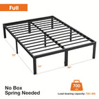 Metal Platform Bed Frame with Steel Slat Support | No Box Spring Needed | Under-Bed Storage | Easy Assembly | Noise-Free | Black | Twin Full Queen King