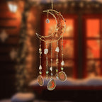 Handmade Moon Agate Tree Hanging Ornament – Boho Suncatcher Crystal Wall Decor | Birthday, Christmas & Holiday Gift for Mom, Friends & Her