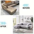 Velvet Stretch Sofa Cover Slipcover – Thick High-Elasticity Plush Couch Cover for L-Shape 1 2 3 4 Seater, Polyester Spandex Furniture Protector with Pillowcase for Living Room