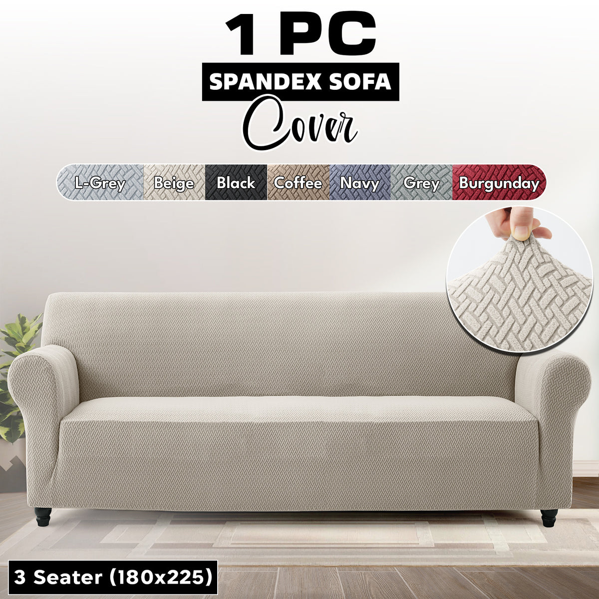 Stretch Spandex Sofa Cover 1 2 3 Seater Elastic Couch Slipcover Anti-Scratch Pet-Friendly Machine Washable Furniture Protector Holiday Gift
