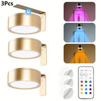 RGB LED Picture Frame Light Battery Operated Magnetic Art Display Lighting with Remote – 13 Color Wireless Painting Light for Wall Art, Gallery, & Party Decor (3-Pack & 6-Pack)